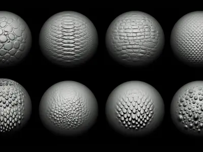 40 Dragons and Reptiles Skins Brush  Alphas Texture