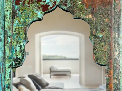 Vintage Wood Moorish Mirror 3D model