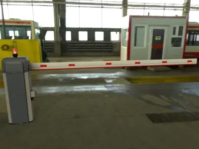 Barrier traffic with light Low-poly 3D model