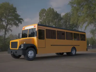 bluebird school bus yellow 3D model