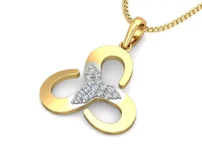 Solitaire Women Pendant 3dm STL OBJ FBX Renders Details 3D print model 73
