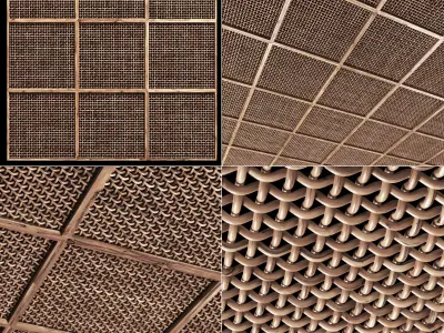 Ceiling crooked thick branch rattan n1 3D model