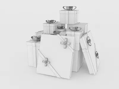 Christmas Gift boxes  f4c 3D model