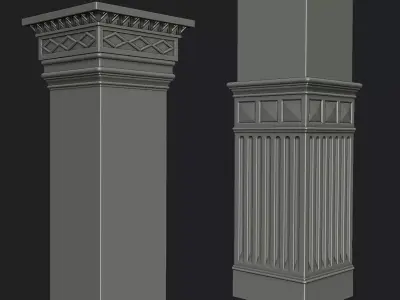 Printable 3D Model Components of Retro Upholstery Columns 3D print model