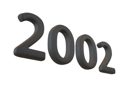 Year Number 2002 v1 001 Low-poly 3D model