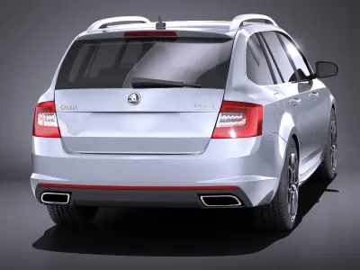 Skoda Octavia RS combi 2015 VRAY 3D model
