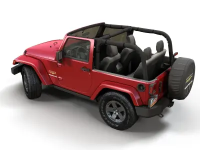 Jeep Wrangler 2010  Low-poly 3D model