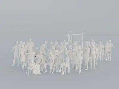 05 SPORT SUMMER CASU1 CAFE1 SITTING PEOPLE SCANS MAN WOMAN 3D print model