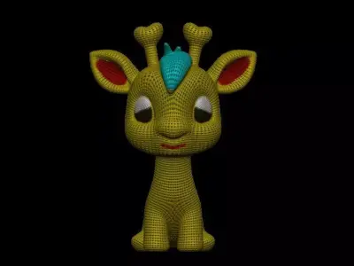 Cute Knitted Giraffe Decoration and jewelry 3D print model