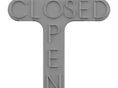 Closed Open Neon Sign 3D model