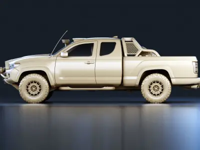 Generic Pickup Truck Game Ready Mesh Lowpoly Low-poly 3D model