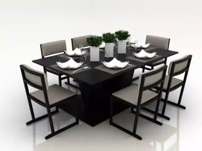 dining table 3D model 6
