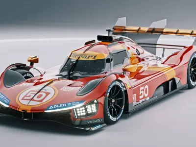 ferrari 499p le mans hypercar Low-poly 3D model