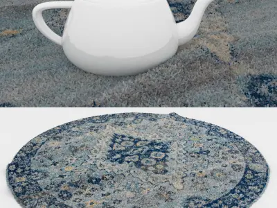 Round Rug Set 197 3D model