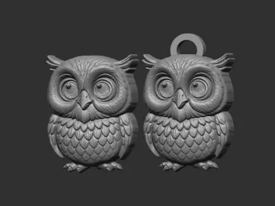 owl cartoon keychain cnc model 3D print model
