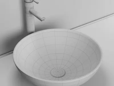 Giro pietra grey marble basin Lusso stone model 3D model