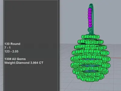 Diamond drop earrings 3D print model