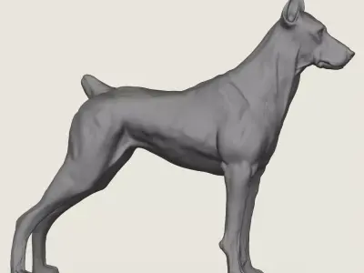 Doberman Dog Print Ready 3D Model 3D print model