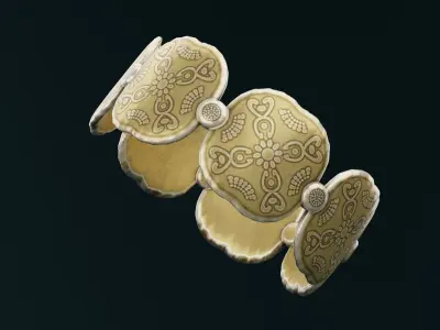 Golden Bangle  Low-poly 3D model get