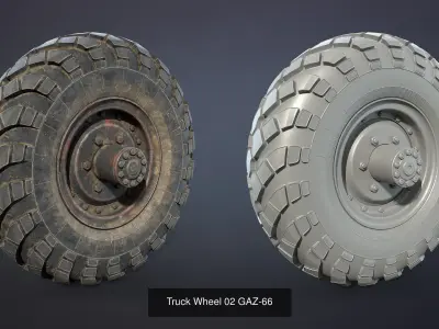 Truck Wheels Set 3D Model Pack