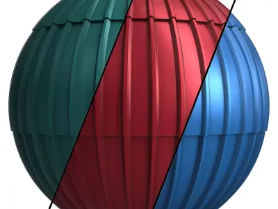 Roof Tile Materials 30- By 3 color Pbr By Sbsar 4k Low-poly 3D model