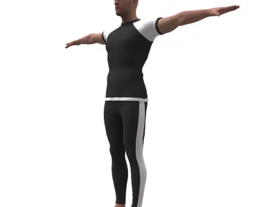 3d realistic man with clothing sport 3D model
