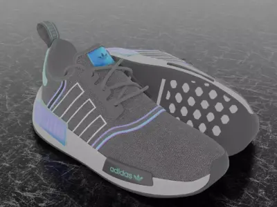 ADIDAS NMD R1 3D SHOES RUNNING SNEAKERS 3D model