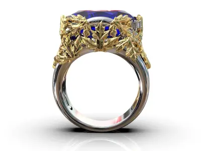 canadian ring with maple leaf 1261 3D print model