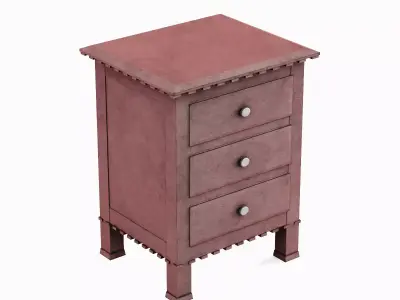 Old Wooden Dresser A 03 Low-poly 3D model