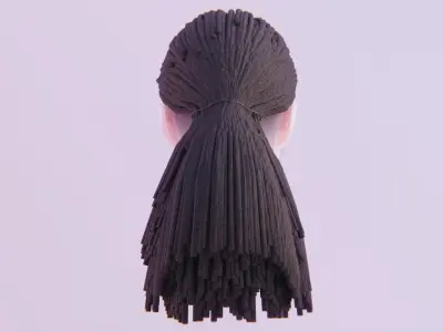 Long Ponytail Dreadlocks Hairstyle Low-poly 3D model