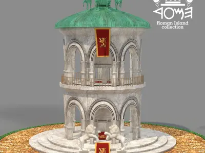 Roman Island Tower 3D model