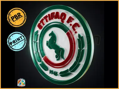 Ettifaq logo - Cinematic - 3D print 3D model