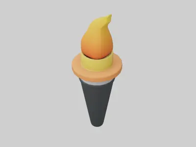 Torch Icon v1 001 Low-poly 3D model