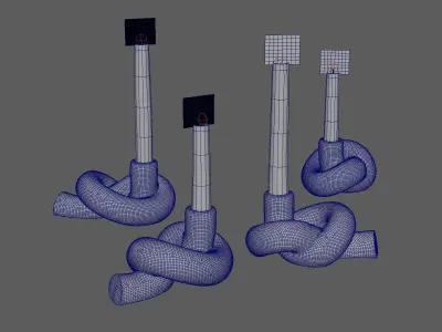 modern candel holder nodo knot 3D model