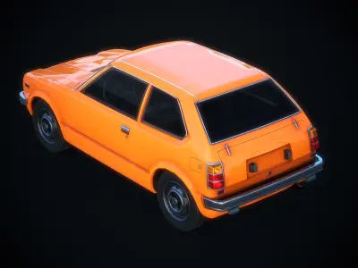 Honda Civic 73 Authentic Car Game Ready Low-poly 3D model