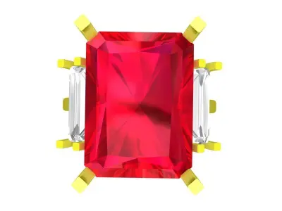 A7570 Luxury Korean Style Diamond Women Ring 3D Model 3D print model