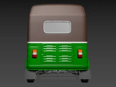 three-wheel tuk tuk Low-poly 3D model
