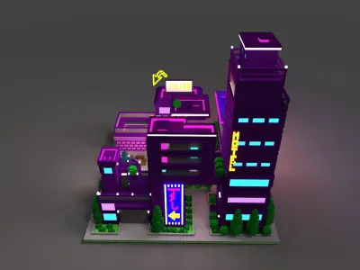 Voxel Sity 2 Free low-poly 3D model