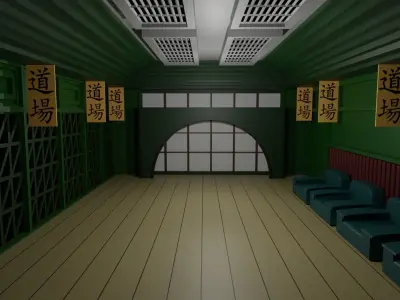Karate Hall Low-poly 3D model