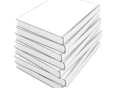 Books Set stack of 3D model