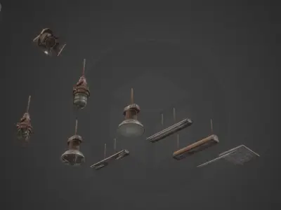 Best Lamps pack Low-poly 3D model