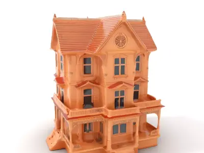 Victorian Peach House model pack Low-poly 3D model