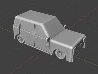 an old car  Low-poly 3D model
