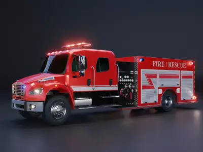 Fire Engine - American Custom Pumper Truck 3D model