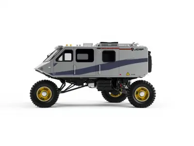 Polar Traverse Machine Fortresslike Highvisibility Design Low-poly 3D model