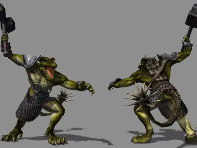 FANTASY LIZARDS PACK GAME READY ANIMATED MODELS Low-poly 3D model