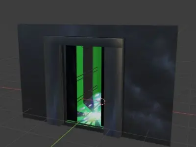 LIFT 3D MODEL door with light in it 3D model
