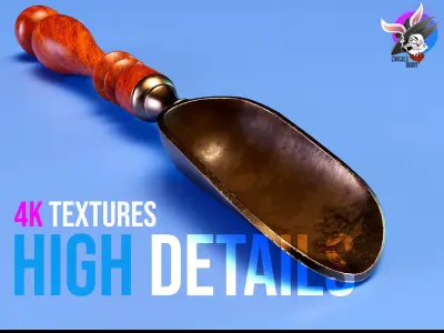 3D Antique Medieval Spoon of Spices And Nuts Free low-poly 3D model