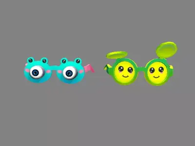 Cartoon glasses for children Low-poly 3D model