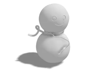 Winter Snow Man  I  PBR Model 3D model